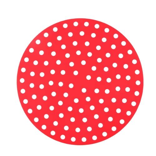 Rød rund silikonemåtte til airfryer Ø 19,5 cm